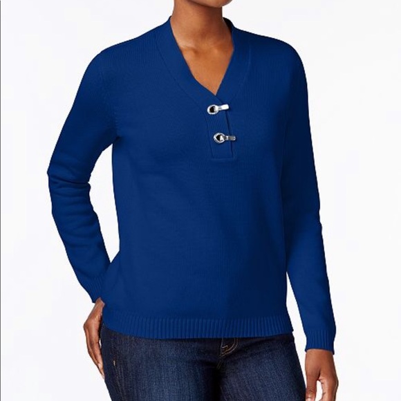 Karen Scott "Hardware Henley" Sweater (L) - Picture 8 of 8